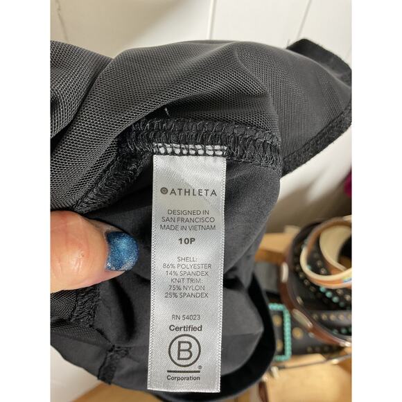 Athleta Women's Attitude Pant in Black Ruched Seams Unlined Jogger Style 10P - Picture 10 of 16